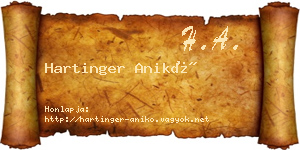 Hartinger Anikó névjegykártya